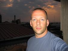 Pete at home in the teahouse